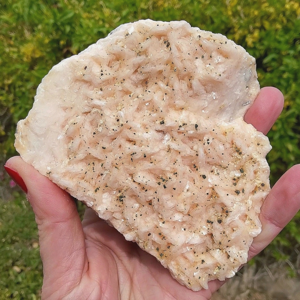 Icy Pink Peach Display Dolomite w/ Chalcopyrite Specimen--Collector's Quality